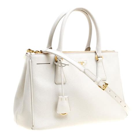 prada saffiano leather shoulder bag white|Prada saffiano lux tote large.